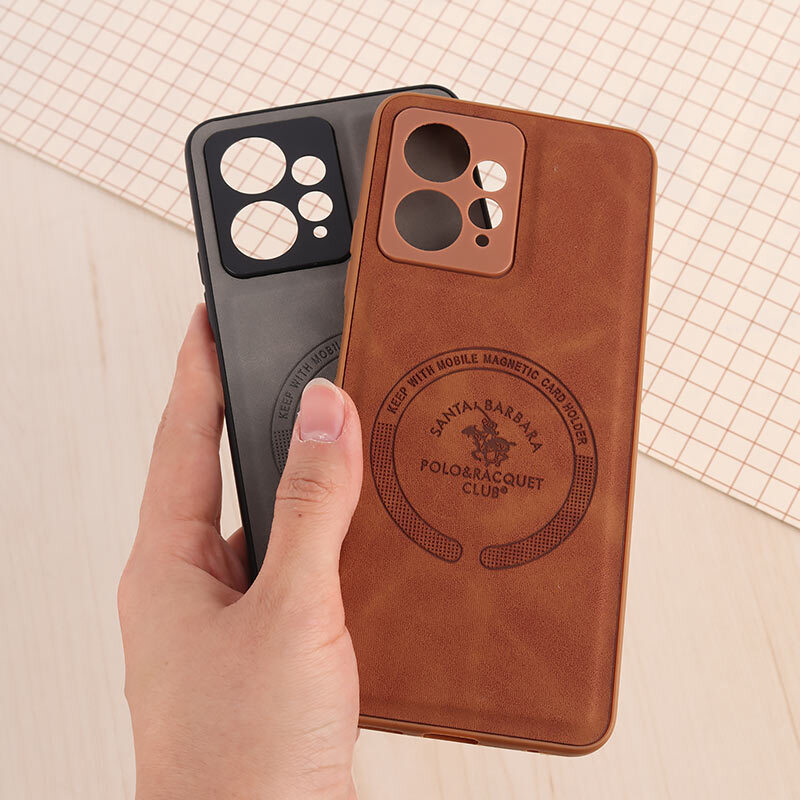 قاب چرمی Polo & Racquet Club شیائومی Redmi Note 12 4G طرح مگ سیف محافظ لنزدار
