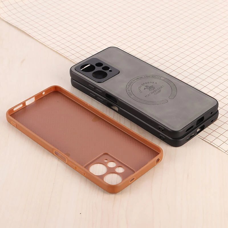 قاب چرمی Polo & Racquet Club شیائومی Redmi Note 12 4G طرح مگ سیف محافظ لنزدار