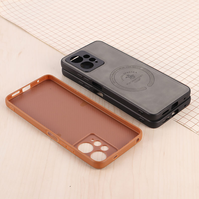 قاب چرمی Polo & Racquet Club شیائومی Redmi Note 12 4G طرح مگ سیف محافظ لنزدار