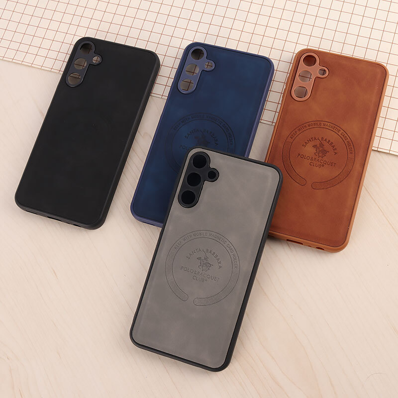 قاب چرمی Polo & Racquet Club سامسونگ Galaxy A15 طرح مگ سیف محافظ لنزدار