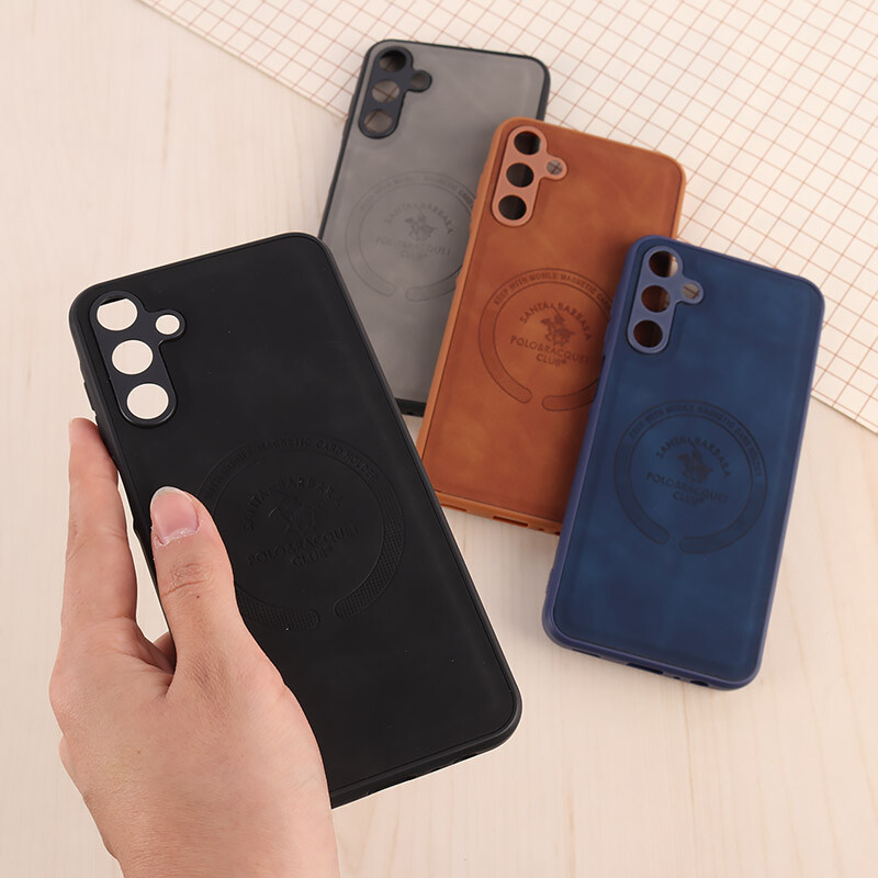 قاب چرمی Polo & Racquet Club سامسونگ Galaxy A15 طرح مگ سیف محافظ لنزدار