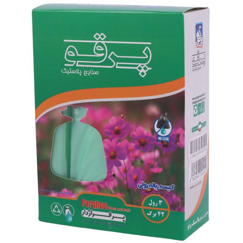 کیسه زباله رولی رنگی پرقو سایز 55*80 سانتی متر 3 رول