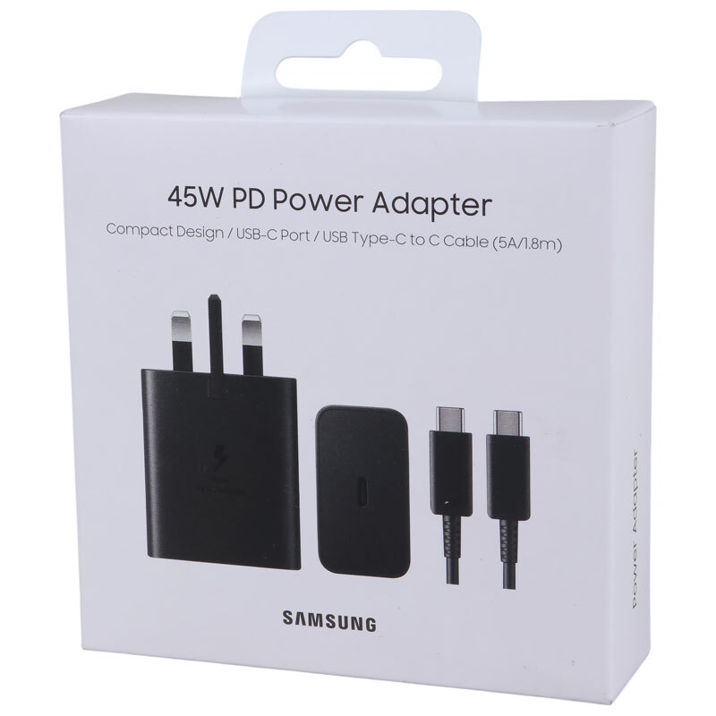 شارژر دیواری 45 وات سامسونگ EP-T4510 PD 3A + کابل تبدیل تایپ سی