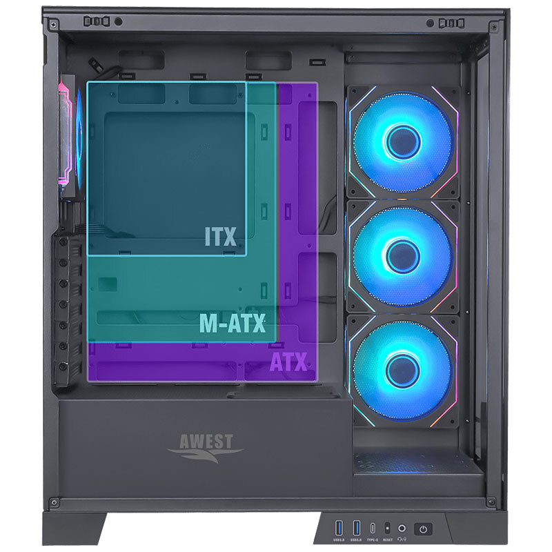 کیس کامپیوتر اوست Awest GT-AQ16-MB