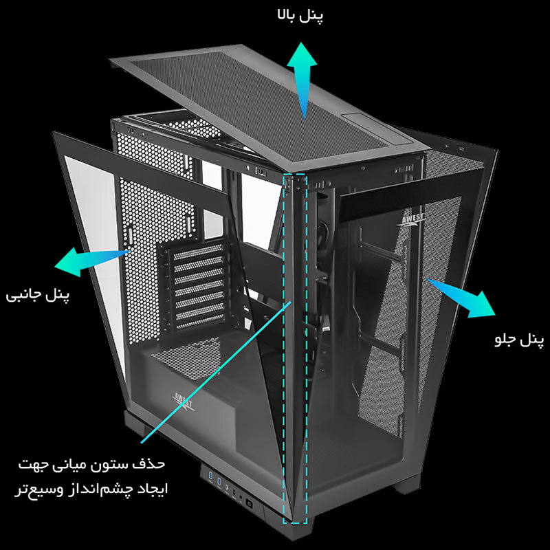 کیس کامپیوتر اوست Awest GT-AQ16-MB