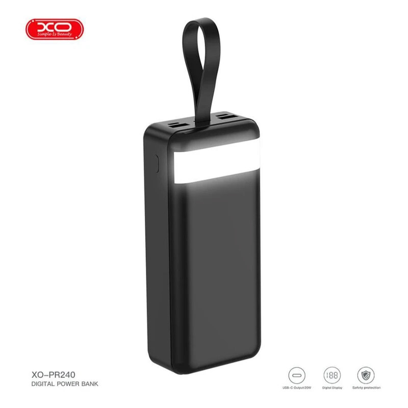 پاور بانک فست شارژ ایکس او XO-PR240 QC3.0 PD 22.5W ظرفیت 30000 میلی آمپر ساعت
