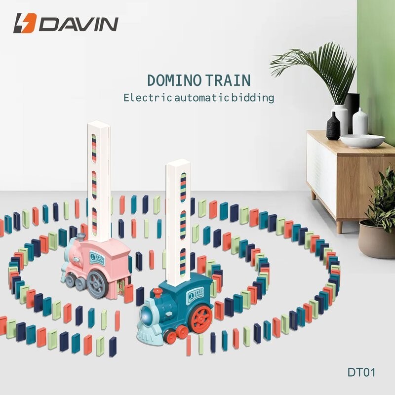 اسباب بازی قطار دومینو ساز 80 تکه داوین DT01