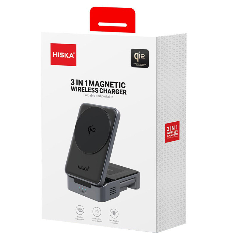 شارژر بی سیم فست شارژ و استند رومیزی Hiska HR15 15W