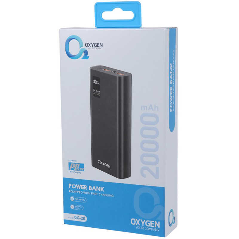 پاور بانک فست شارژ اکسیژن OX-20 PD 22.5W ظرفیت 20000 میلی آمپر ساعت
