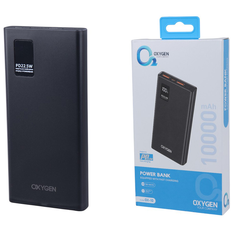 پاور بانک فست شارژ اکسیژن OX-10 PD 22.5W ظرفیت 10000 میلی آمپر ساعت