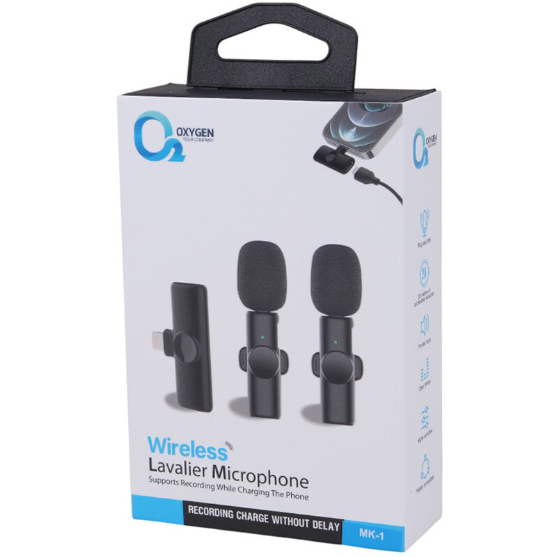 میکروفون یقه ای بی سیم Oxygen MK-1 + تبدیل Type-C To Lightning