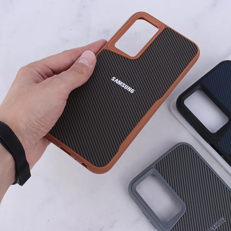 قاب سیلیکونی هاشور دار سامسونگ Galaxy A25 لوگو متال