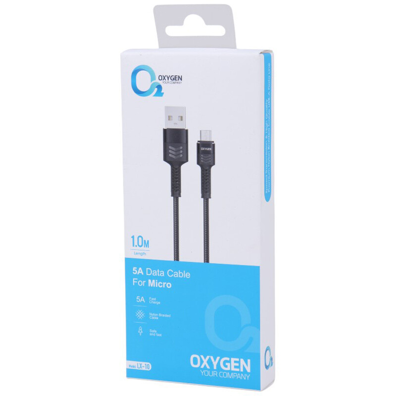 کابل میکرو یو اس بی فست شارژ Oxygen LX-10 5A 1m