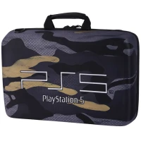 کیف کنسول بازی PS5 Slim طرح چریکی زرد طوسی