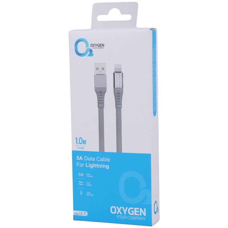 کابل آیفونی فست شارژ Oxygen LX-11 3A 30W 1m