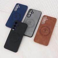 قاب چرمی Polo & Racquet Club سامسونگ Galaxy S24 FE طرح مگ سیف محافظ لنزدار