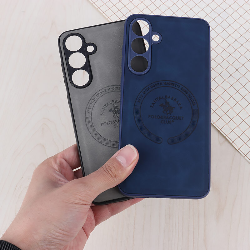 قاب چرمی Polo & Racquet Club سامسونگ Galaxy S24 FE طرح مگ سیف محافظ لنزدار