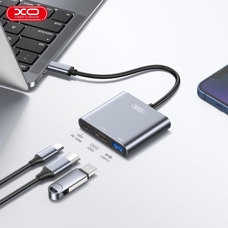 هاب 3 پورت Type-C ایکس او XO-HUB011