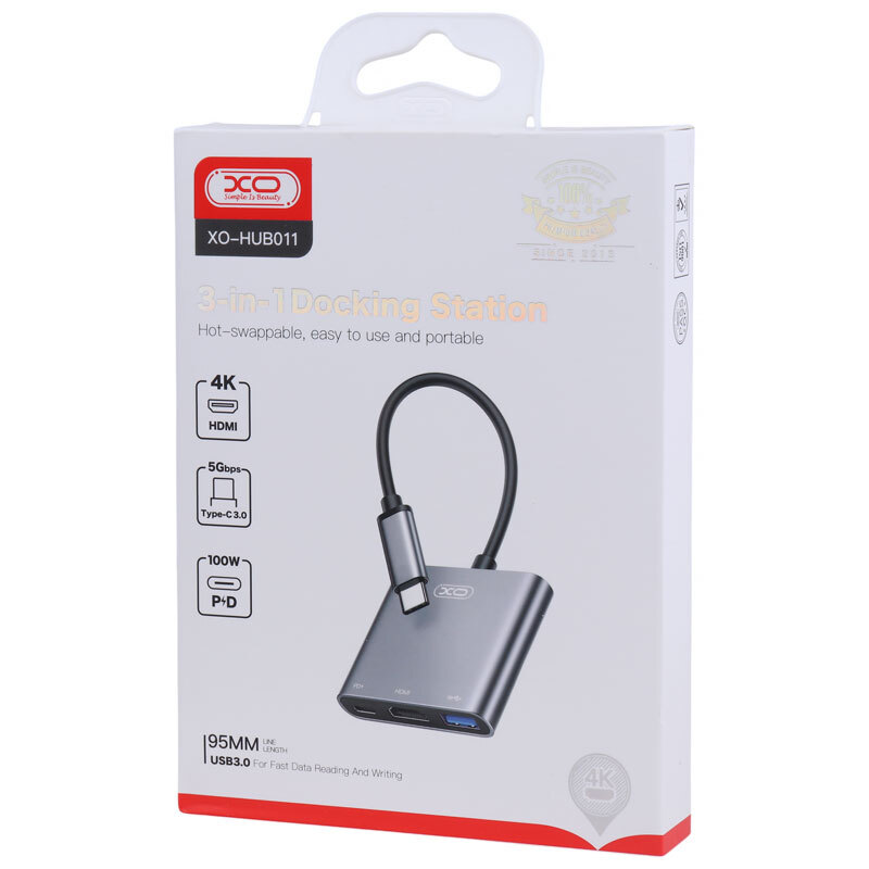 هاب 3 پورت Type-C ایکس او XO-HUB011