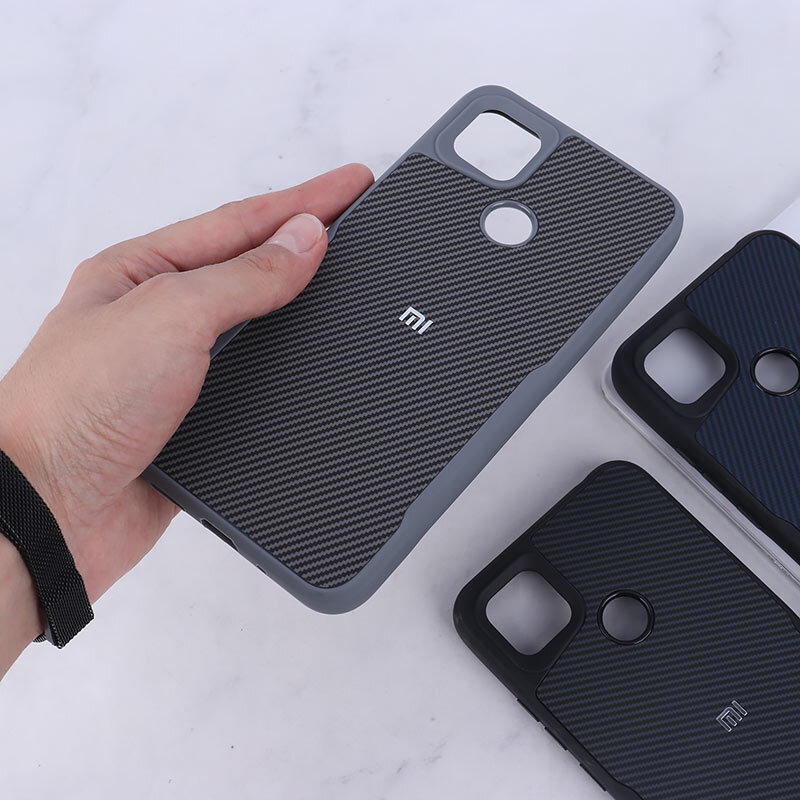 قاب سیلیکونی هاشور دار شیائومی Redmi 9C لوگو متال