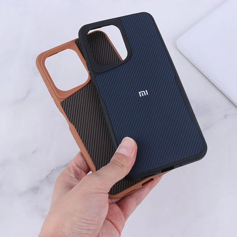 قاب سیلیکونی هاشور دار شیائومی Redmi 13C / Poco C65 لوگو متال