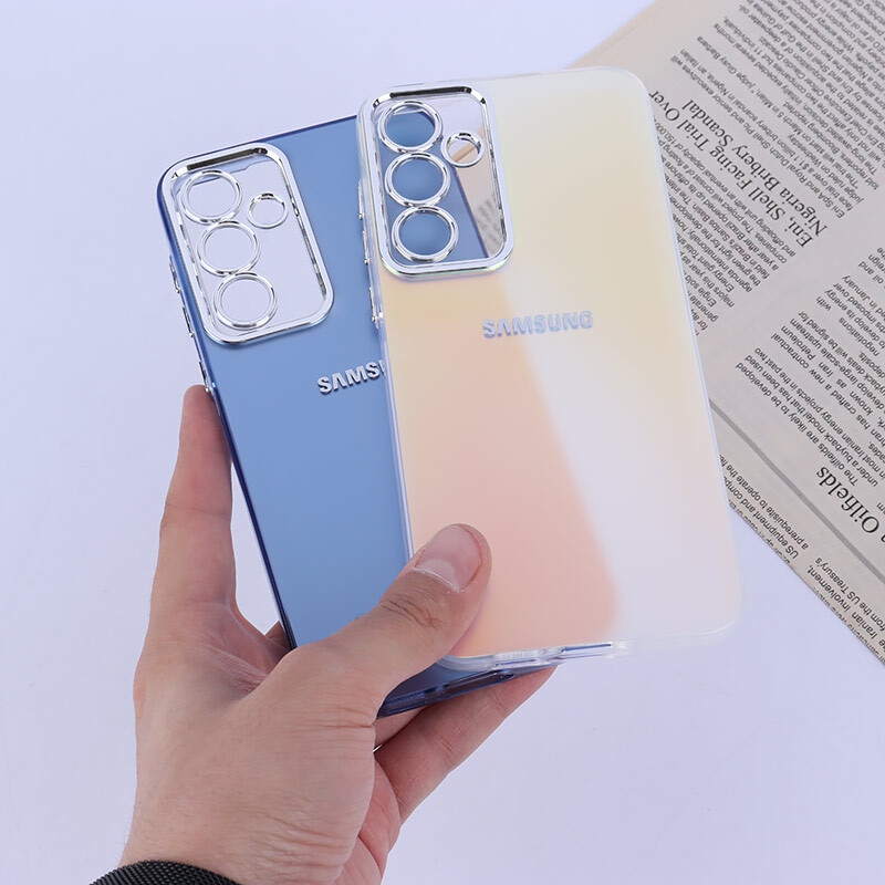 قاب PC سامسونگ Galaxy A55 براق متال محافظ لنزدار