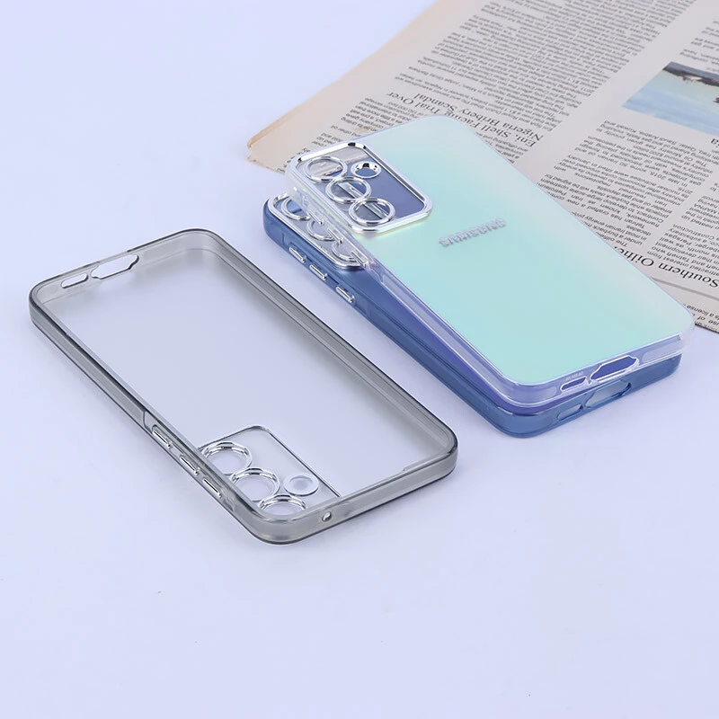 قاب PC سامسونگ Galaxy A55 براق متال محافظ لنزدار