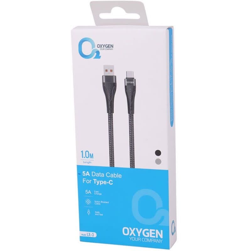 کابل تایپ سی فست شارژ Oxygen LX-3 5A 1m