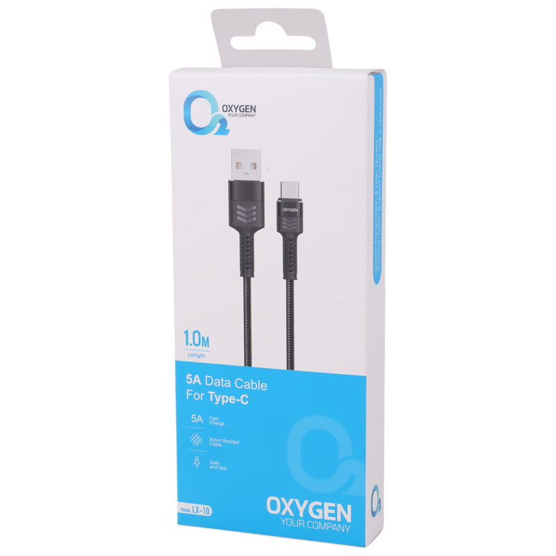 کابل تایپ سی فست شارژ Oxygen LX-10 5A 1m