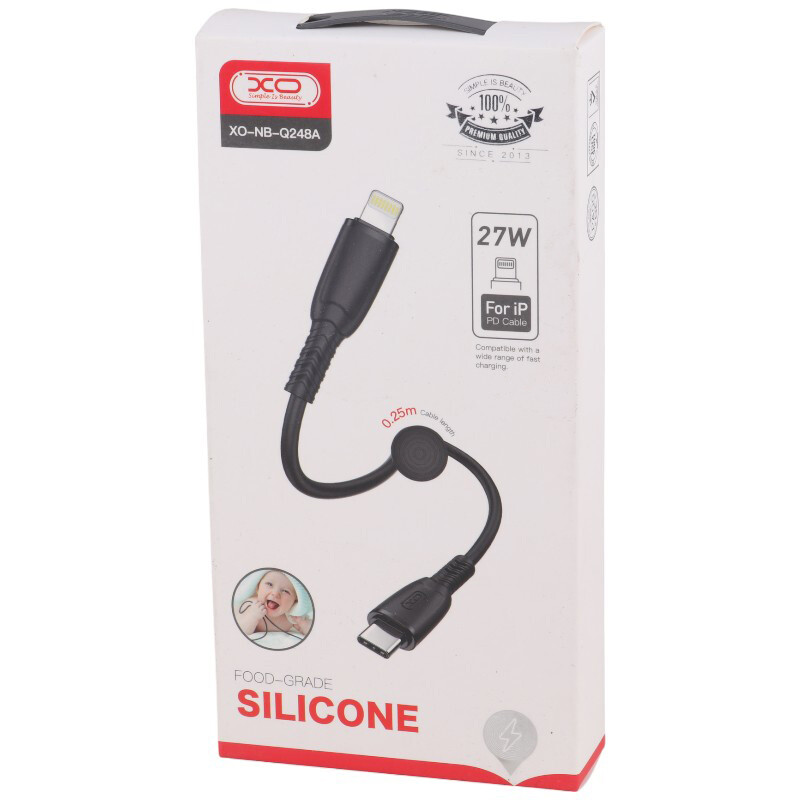 کابل تبدیل کوتاه فست شارژ XO XO-NB-Q248A Type-C To Lightning PD 27W 25cm