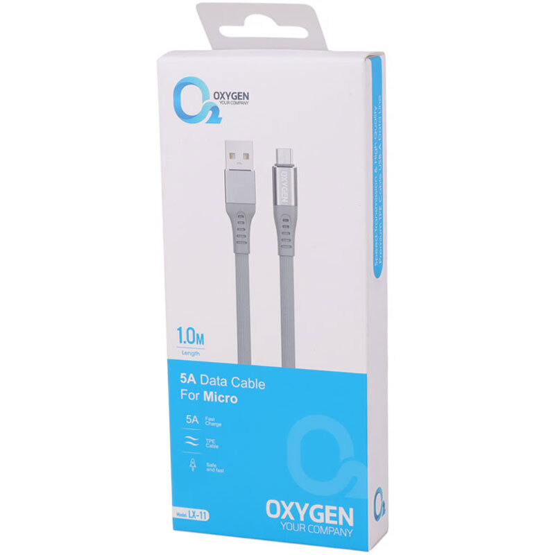 کابل میکرو یو اس بی فست شارژ Oxygen LX-11 5A 1m