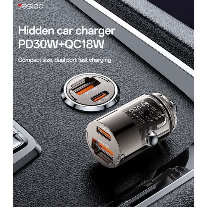 شارژر فندکی فست شارژ Yesido Y68 QC PD 3A 30W
