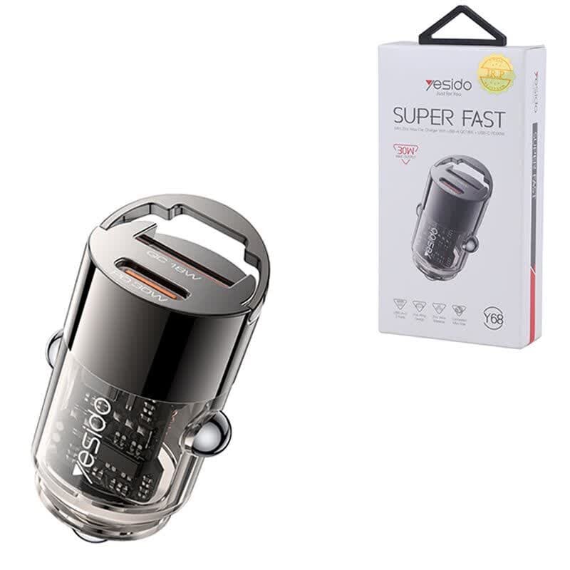 شارژر فندکی فست شارژ Yesido Y68 QC PD 3A 30W
