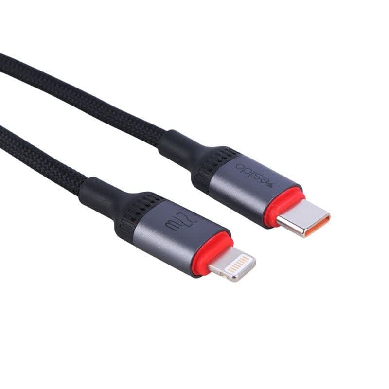کابل تبدیل فست شارژ Yesido CA182 Type-C To Lightning 3A PD 27W 1.2m