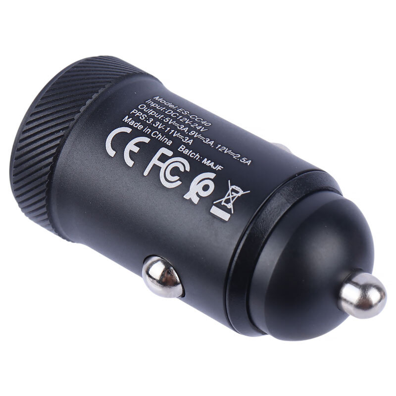 شارژر فندکی فست شارژ Earldom ES-CC40 PD 3A 30W + کابل آیفونی