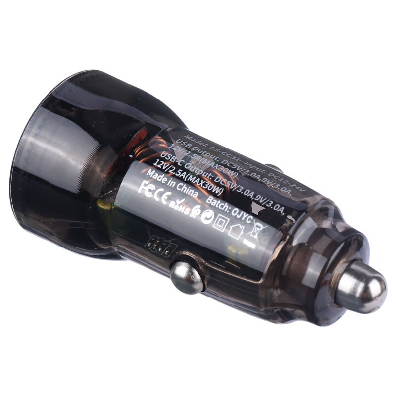 شارژر فندکی فست شارژ Earldom ES-CC31 3A QC PD 30W + کابل تایپ سی