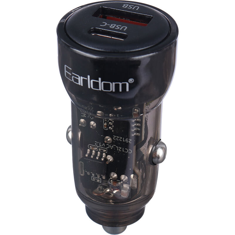 شارژر فندکی فست شارژ Earldom ES-CC31 3A QC PD 30W + کابل تایپ سی