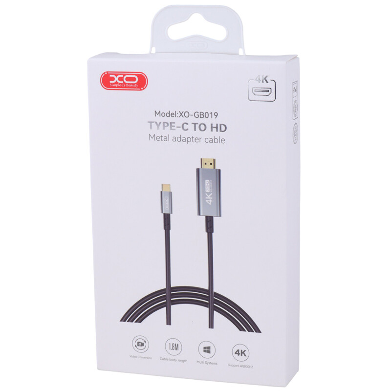 کابل تبدیل Type-C به HDMI ایکس او XO-GB019 طول 1.8 متر