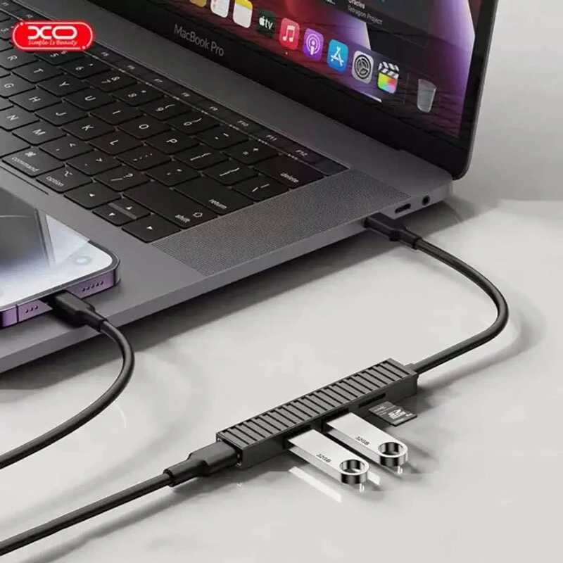 هاب 4 پورت Type-C ایکس او XO-HUB014B