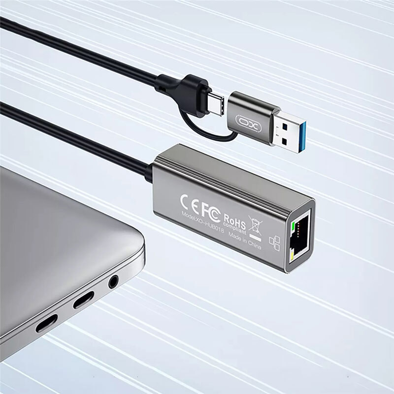 تبدیل Type-C /USB3.0 به LAN ایکس او XO-HUB018