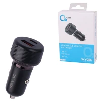 شارژر فندکی فست شارژ Oxygen AC-04 3A QC3.0 PD 30W