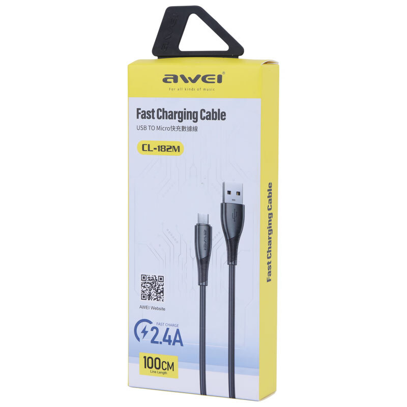 کابل میکرو یو اس بی فست شارژ Awei CL-182M 2.4A 1m