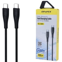 کابل تبدیل فست شارژ Awei CL-182C Type-C to Type-C 3A 60W 1m