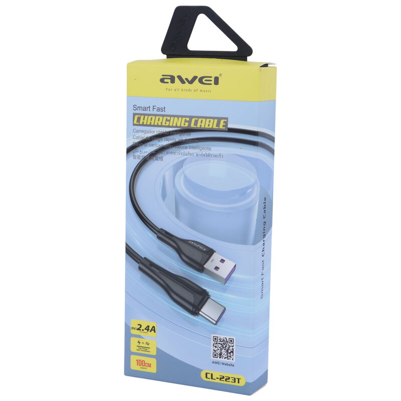کابل تایپ سی فست شارژ Awei CL-223T 2.4A 1m