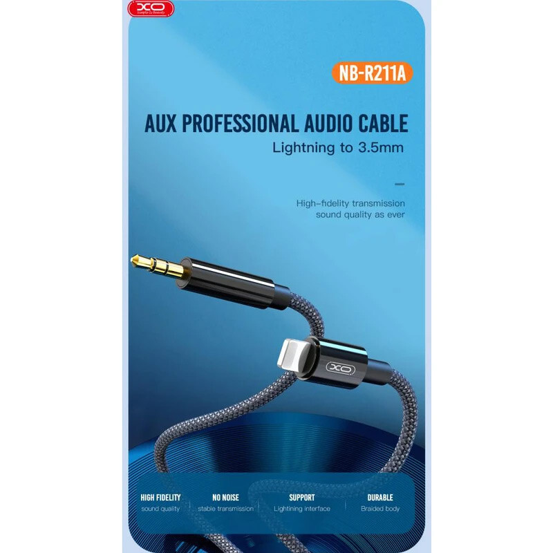 کابل تبدیل XO XO-R211A Lightning To AUX 1m