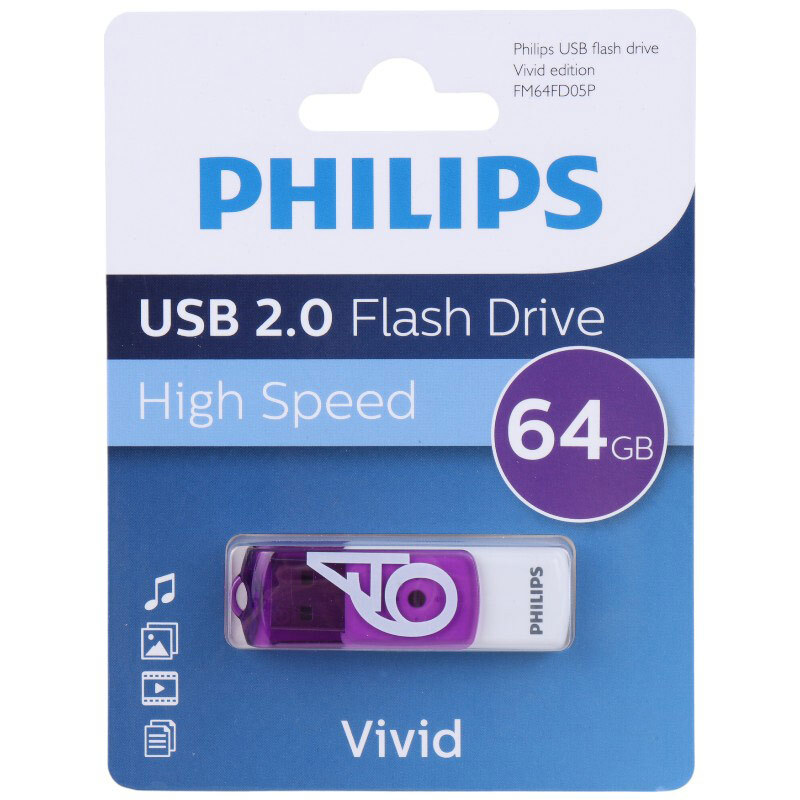 فلش 64 گیگ فیلیپس Philips Vivid FM64FD05P