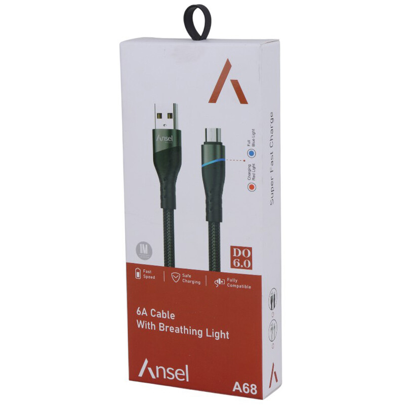 کابل تایپ سی فست شارژ Ansel A68 6A 1m