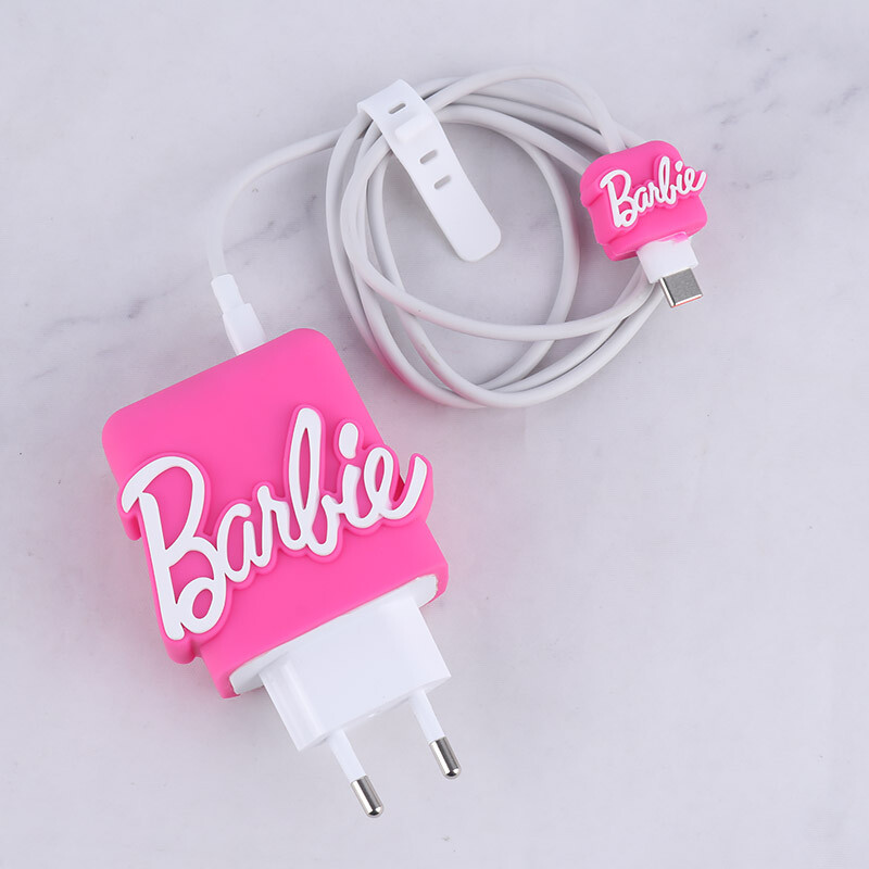 ست محافظ کابل و کلگی شارژر شیائومی 33 وات طرح Barbie