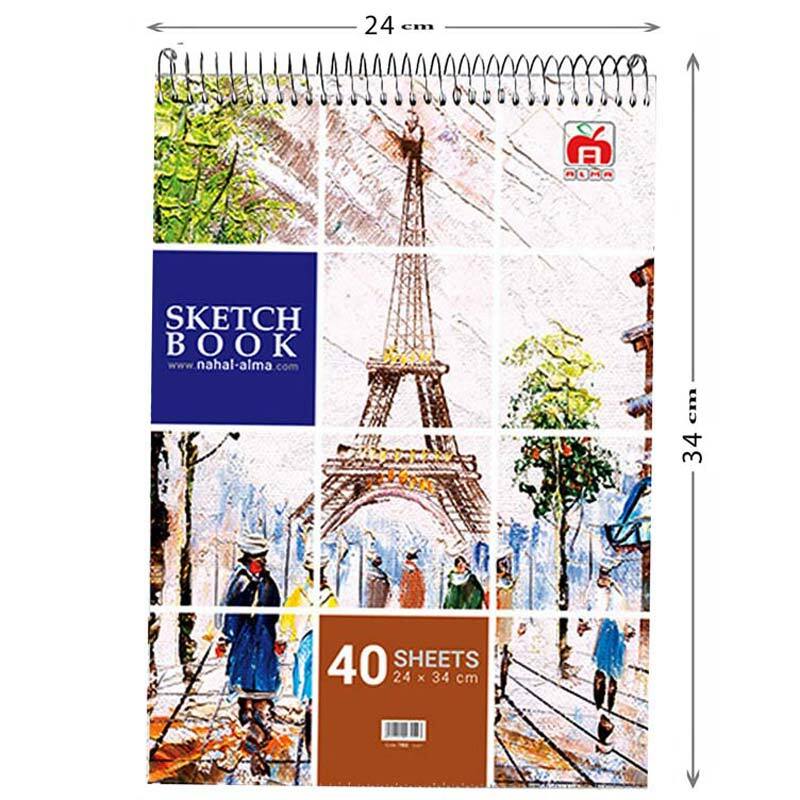 دفتر طراحی B4 سیمی 40 برگ نهال آلما کد 7455