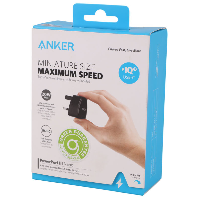 شارژر دیواری 20 وات انکر Powerport 3 Nano A2633 PD 3A